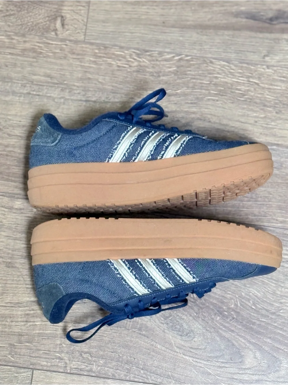 Adidas VL Court Bold Denim Platform Sneakers Womens 7.5 Blue Gum JS4471